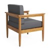 GDFStudio Plumb Outdoor Acacia Wood Club Chair with Gray Water Resistant Cushions - 4 of 4