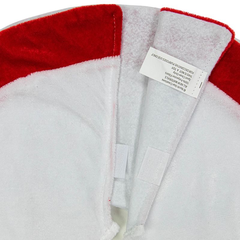 Northlight 18" White and Red Velveteen Mini Christmas Round Tree Skirt, 4 of 6