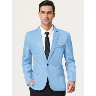 INSPIRE CHIC Men's Slim Fit Single Breasted One Button Prom Dress Suit Jackets Blazer Navy Blue XX-Large — фото 2