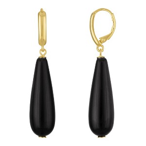 Designs By Gioelli 14K Gold Over Sterling Silver Black Onyx Drop Earrings - 1 of 2