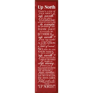Slickblue Up North Wood Wall Sign – Rustic Quote for Cabin, Lake House, or Retreat Decor – 9x36 Inches, Color Options - 1 of 3