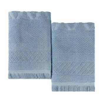 Cotton Geometric Jacquard Plush Soft Absorbent Bath Sheet Set of 2 by Blue Nile Mills
