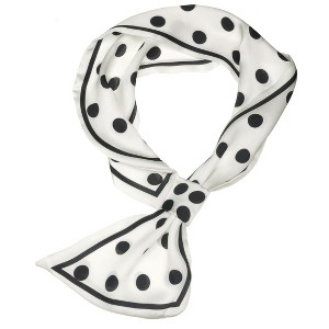 Allegra K Women's Polka Dot Small Skinny Double-Sided Neckerchief Neck Scarves - 1 of 4