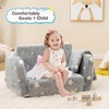 Infans 2-in-1 Kids Couch Folding Toddler Chair with Blanket Gift for 3+ Kids Rainbow - 3 of 4