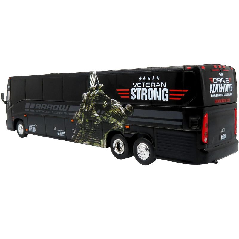 MCI J4500 Coach Bus "Arrow Stage Lines - Veteran Strong" Black Limited Ed to 504 pcs 1/87 (HO) Diecast Model by Iconic Replicas, 3 of 4
