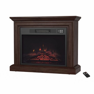 Hastings Home Mobile Electric Fireplace With LED Flames and Mantel - 31" x 10.75" x 25"