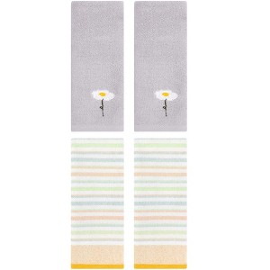 REGALWOVEN 4 Pcs Bathroom Absorbent Cotton Hand Towels - 1 of 4