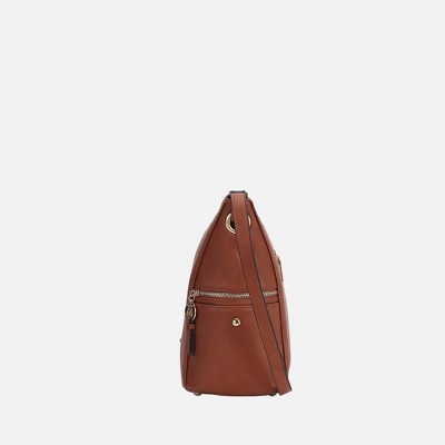 MKF Collection Large Hobo Crossbody Bag Multi Pocket with Wallet Vegan Leather, Lux – MKF Collection - Purple — фото 7