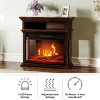 Electric Fireplace - 3-Sided Heater with Mantel and Shelf, Remote Control, LED Flames, Faux Logs, and Adjustable Settings by Northwest (Brown) - 2 of 4