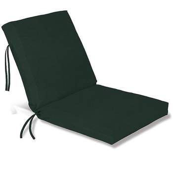 Plow & Hearth - Polyester Classic Outdoor Chair Cushion With Ties, Forest Green