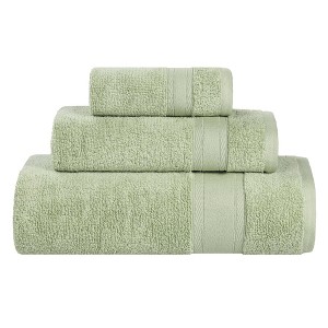 Classic Zero Twist Cotton Medium Weight Ultra-Soft Absorbent Towel Set by Blue Nile Mills - 1 of 4