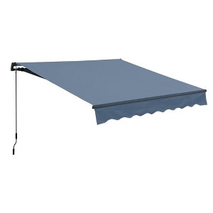 Aoodor 10' x 8' x 5' Retractable Window Awning Sunshade Shelter,Polyester Fabric,with Retractable Brackets and Two Wall Bases - 1 of 4