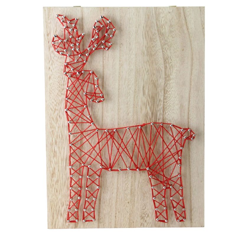 Northlight 11" Ruby Red "Crazy String" Reindeer Wall Decoration, 1 of 5