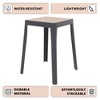 LeisureMod Tresse Stackable Dining Stool – Mid-Century Modern Square Backless Wicker-Top Seat Indoor Outdoor Use for Kitchen, Patio, Garden Set of 2 - 4 of 4