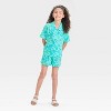 Girls' Bluey Cabana Shorts - Blue - 3 of 3