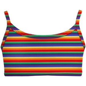 City Threads USA-Made Girls UPF 50+ Printed Bikini Swim Top - 1 of 4