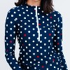Calypsa Women's Plus Size Half-Zip Long Sleeve Rash Guard UPF 50+ Nora Swim Top - 3 of 4