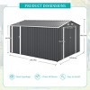 9×11 FT Metal Storage Shed with 3 Lockable Doors and 4 Vents, Outdoor Utility Garden Tool Shed, Steel Waterproof Backyard Storage Shed-Coolbibila - 4 of 4