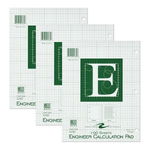 Pack of 3 Roaring Spring Engineering Pads, 8.5