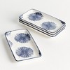 Plum & Post Stria Starburst 8" Trays, Set of 4 - Dark Blue/White Ceramic - 2 of 4