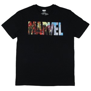 Marvel Men's Iron Man Repulsor Pose Marvel Logo Adult T-Shirt - 1 of 3