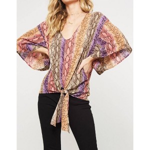 Women's Snake Skin Duster Blouse - PROMESA - 1 of 4