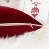 YOOCOZZ Christmas Trendy Bedding Decor, Household Supplies - Red Velvet Christmas Throw Pillow with Merry Christmas Embroidery, 20x20 with Insert - 3 of 4