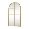 Gold Window Pane Style Iron Art Arch-shaped Wall Mirror with Right Angles - 2 of 4