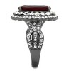 Slickblue Women’s Ring with Siam Synthetic Glass and Clear Stones, Light Black Finish, Oval Halo Style, Sizes 5-7 - 4 of 4