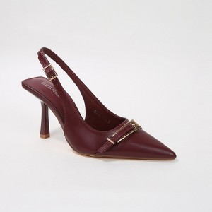 Berness Women's Coraline Vegan Leather Slingback Heels with Gold Buckle - 1 of 4