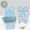 Big Dot of Happiness Winter Wonderland - Square Favor Gift Boxes - Snowflake Holiday Party and Winter Wedding Bow Boxes - Set of 12 - 3 of 4