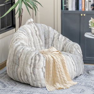 Hooseng Giant Bean Bag Chair, Faux Fur Large Bean Bag Chair with Filler, Bean Bag Couch for Adults, Oversized Arm Chair with Memory Foam - 1 of 4