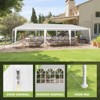 10x20ft White Party Canopy Tent w/6 Removable Sidewalls, Quick-Setup Outdoor Gazebo for Weddings, Backyard Events, Includes Stakes & Windproof Ropes - 3 of 4