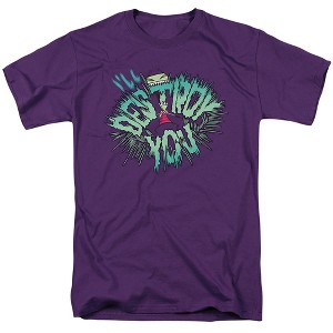 Invader Zim Ill Destroy You Adult T-Shirt Purple - 1 of 4