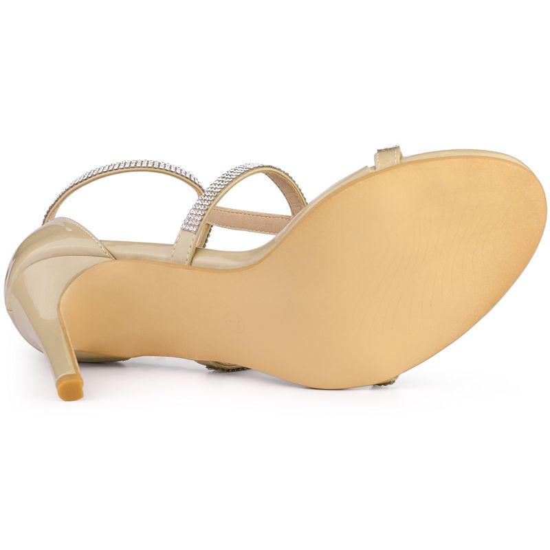 Allegra K Women's Rhinestone Ankle Strap Stiletto High Heel Sandals, 5 of 8