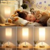 Itopfox Touch Bedside Table Lamp with USB - 3 Way Dimmable Wood Lamp for Bedroom Nightstand, Desk Lamp with Charging Station for Dorm, Living Room - 3 of 4