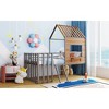 Twin Size Metal Loft Bed with Roof and Window - 3 of 4
