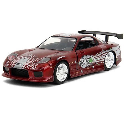 Dom's Mazda RX-7 Candy Red with Graphics "The Fast and the Furious" (2001) Movie 1/32 Diecast Model Car by Jada