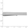 Black Bow Jewelry Rhodium Plated Sterling Silver Grooved Striped Tie Bar, 6 x 52mm - 2 of 3