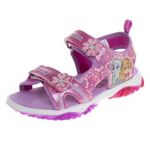 Nickelodeon Paw Patrol Double Hook And Loop Girls Toe Sport Toddler Sandals  - Pink/purple, 12 : Target