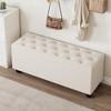 Ottoman Bench with Lift Top, Upholstered Storage Bench with Hinged Lid - 4 of 4