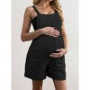 Women's Maternity Overalls Shorts Ribbed Knit Solid Pregnancy Casual Sleeveless Jumpsuits Romper for Pregnancy with Pockets - 4 of 4