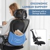 Mesh Breathable Backrest Office Chair, High Back-Adjustable Headrest With Lumbar Upport And Flip-Up Armrests Task Chair-Cuddlewood - 3 of 4