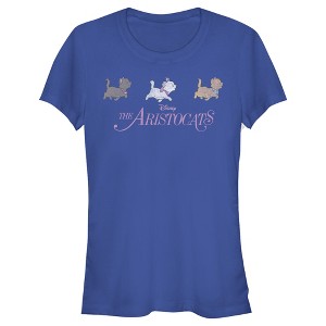 Junior's Women Aristocats Kitten Walk Movie Pink Logo T-Shirt - 1 of 4