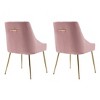 WestinTrends Upholstered Performance Velvet Accent Chair With Metal Leg (Set of 2) - 4 of 4