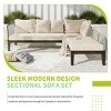 Coolbibila-Modern 5-Person OutdoorConversation Sofa With Cushions Rope Waved, Patio Sofa Set For Garden, L-Shape Sofa Set With Cushions - 2 of 4