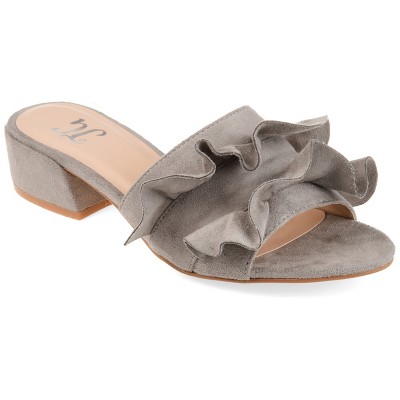 Journee Collection Womens Sabica Slip On Open Toe Slide Heels