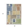 Beige Gold And Blue Geometric Washable Indoor Outdoor Area Rug - 3 of 3