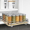 Lynk Professional Slide Out Vertical 10.25" Single Metal/Wood Spice Rack Silver: Kitchen Cupboard Organizer, Pull Out Storage - 3 of 4