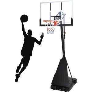 Portable Basketball Hoop – 44" Shatterproof Backboard, Adjustable 5.2ft to 10ft Height, Anti-Tip Base with Wheels for Kids, Teens & Adults - 1 of 4